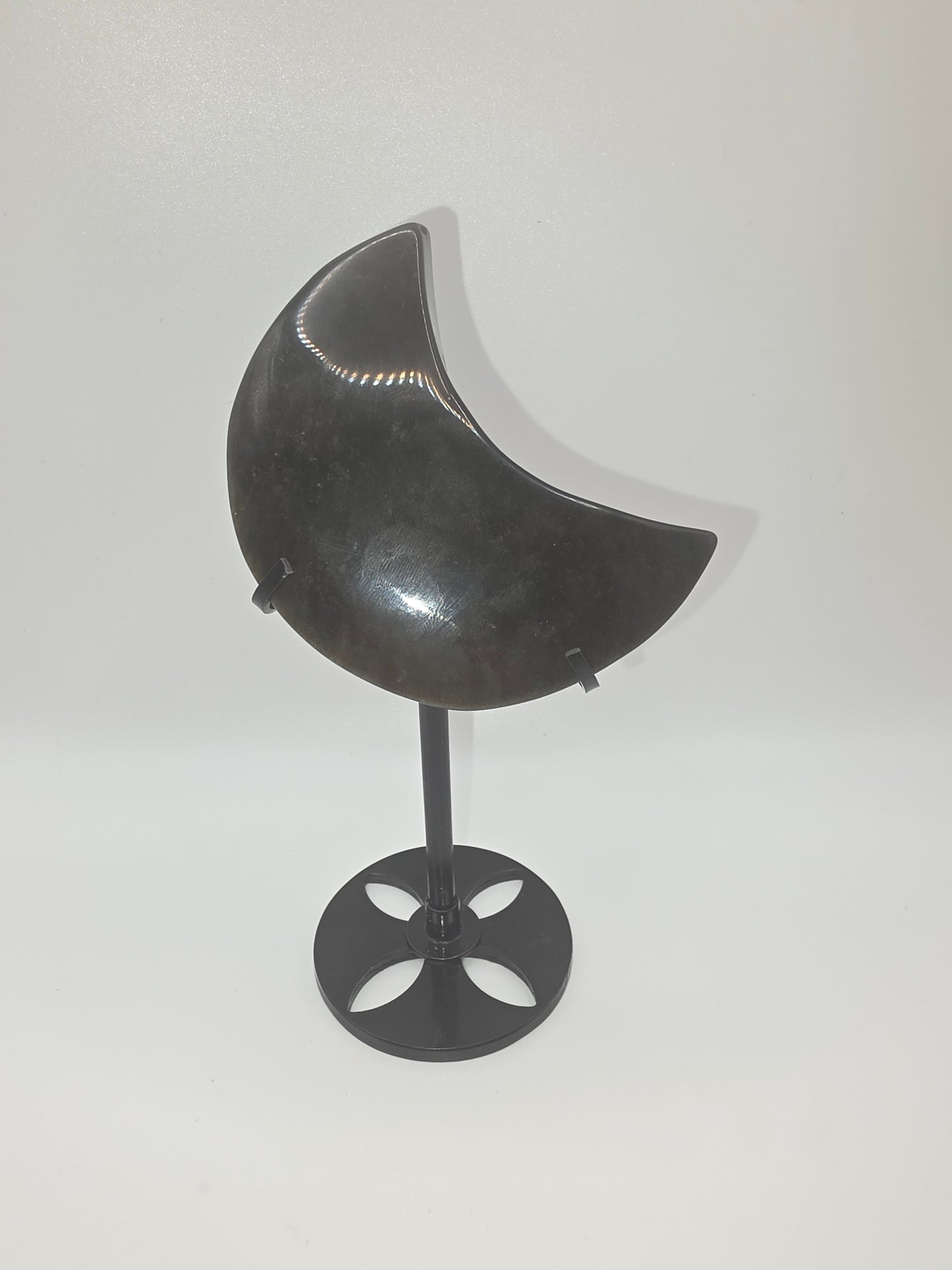 Gold Sheen Obsidian Moon on Black Stand – 16.5cm