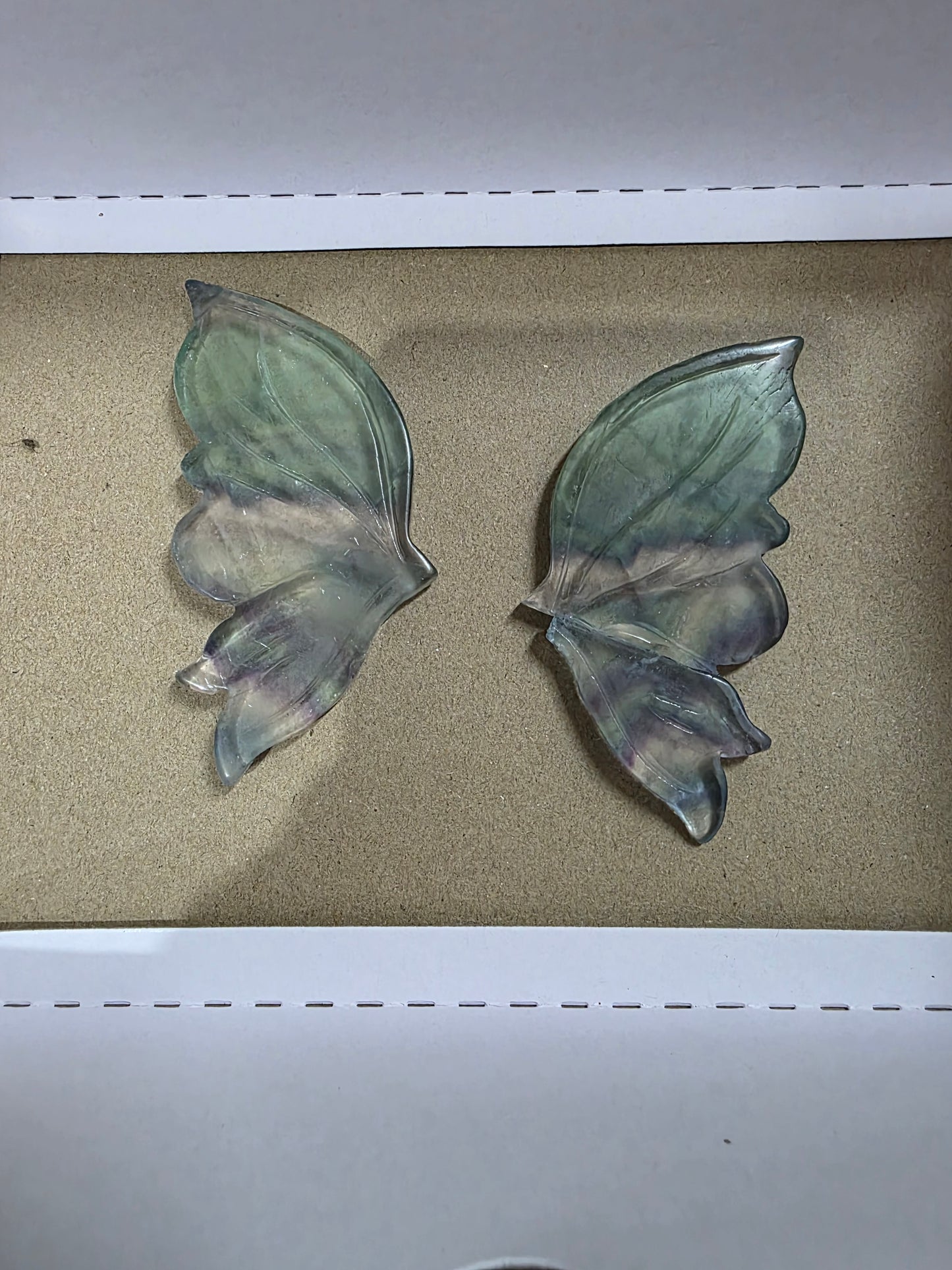 Fluorite Butterfly Wings on Gold Stand – 15cm (Perfectly Imperfect & Heavily Discounted)