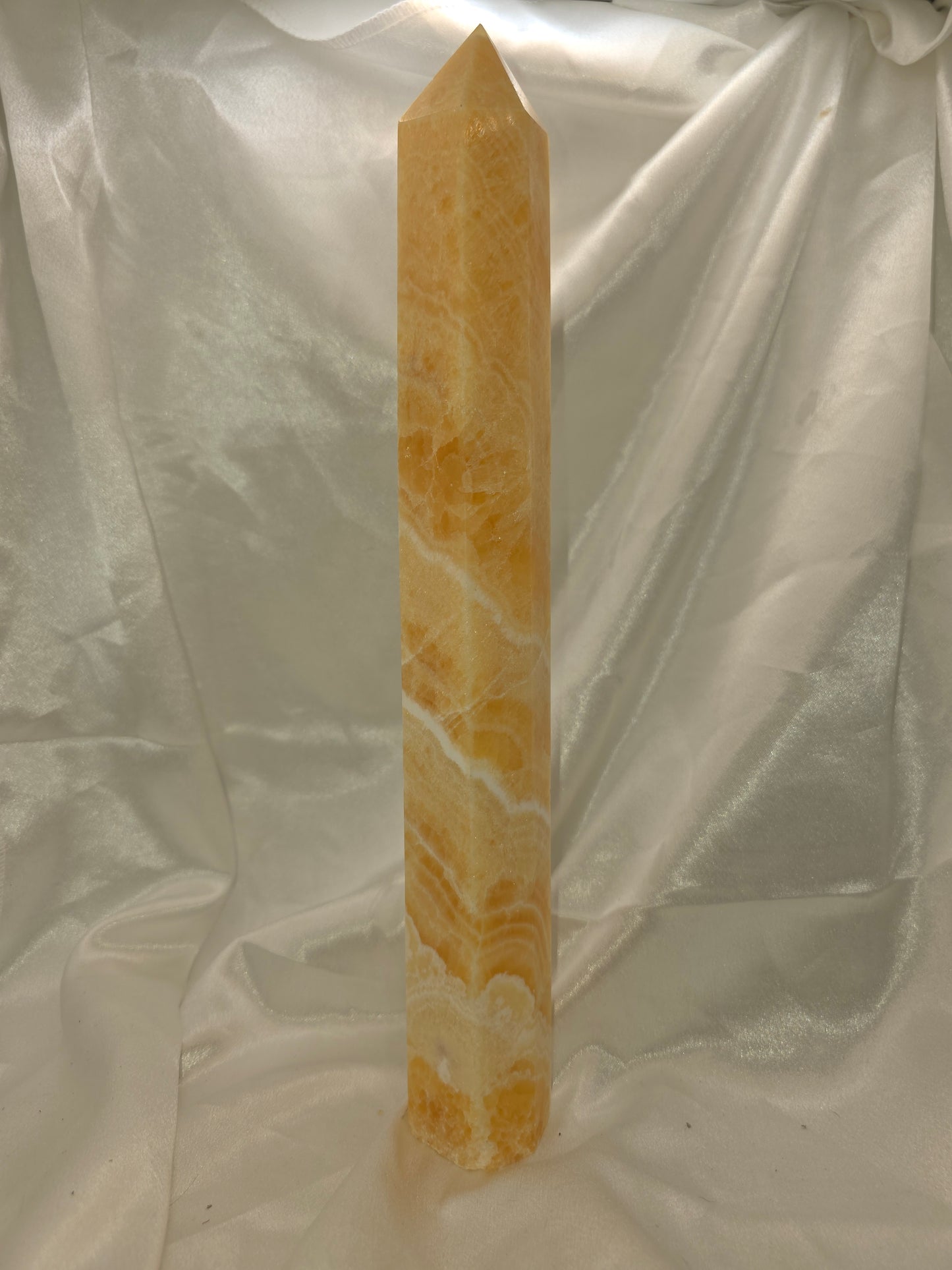 Orange Calcite Statement Tower – 31.5CM • Aura Boosting Beauty