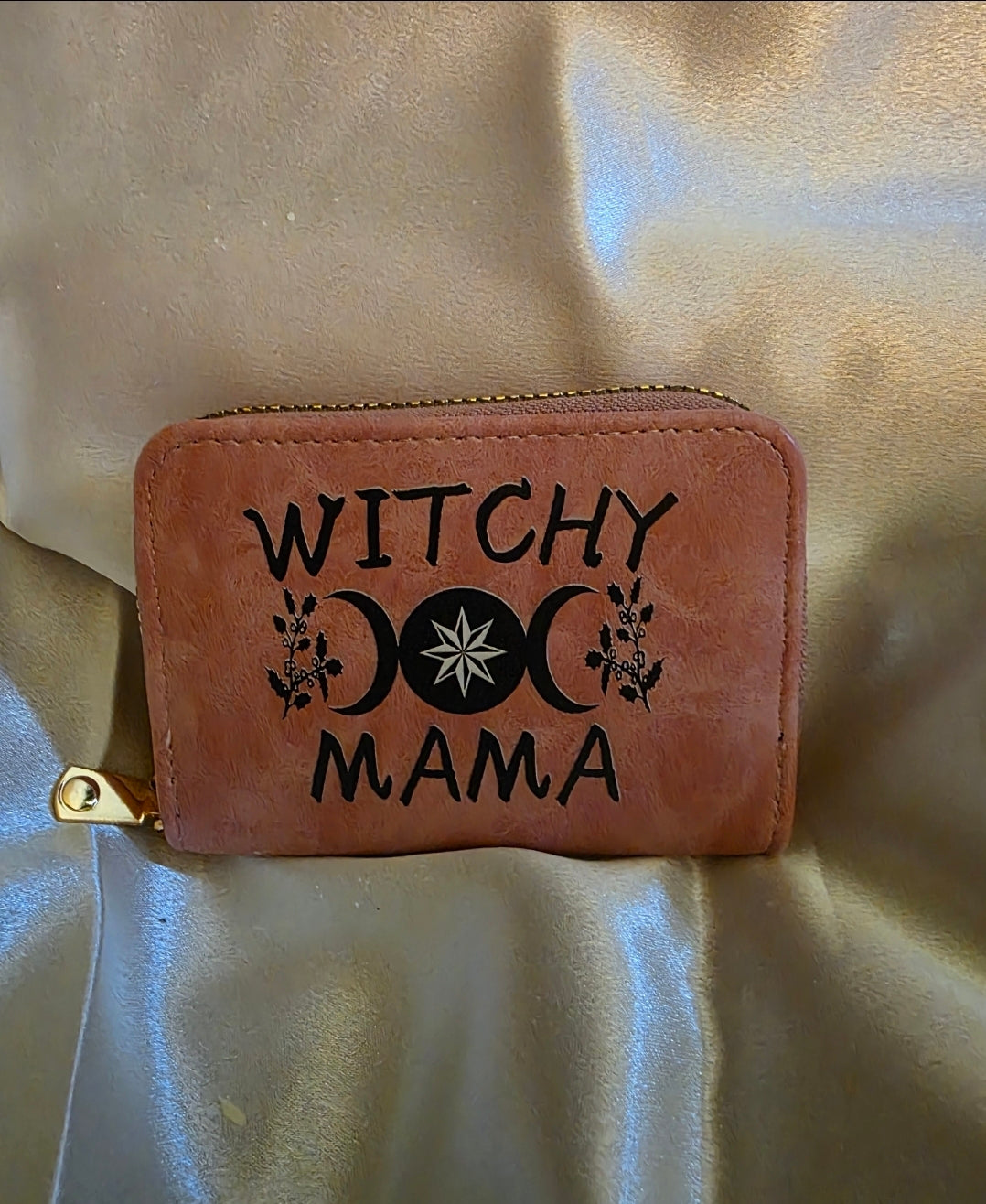 Witchy Mama Zip Wallet – Triple Moon Goddess Design