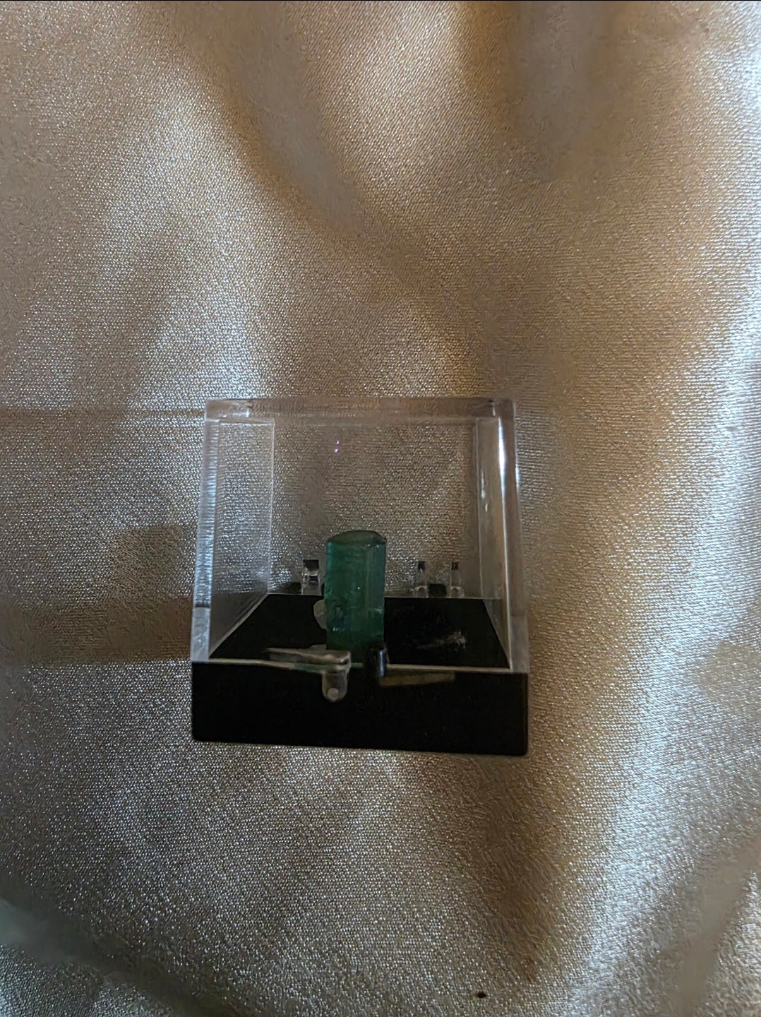 Rare Blue/Green Tourmaline Rod - 1.5cm in Display Specimen Box