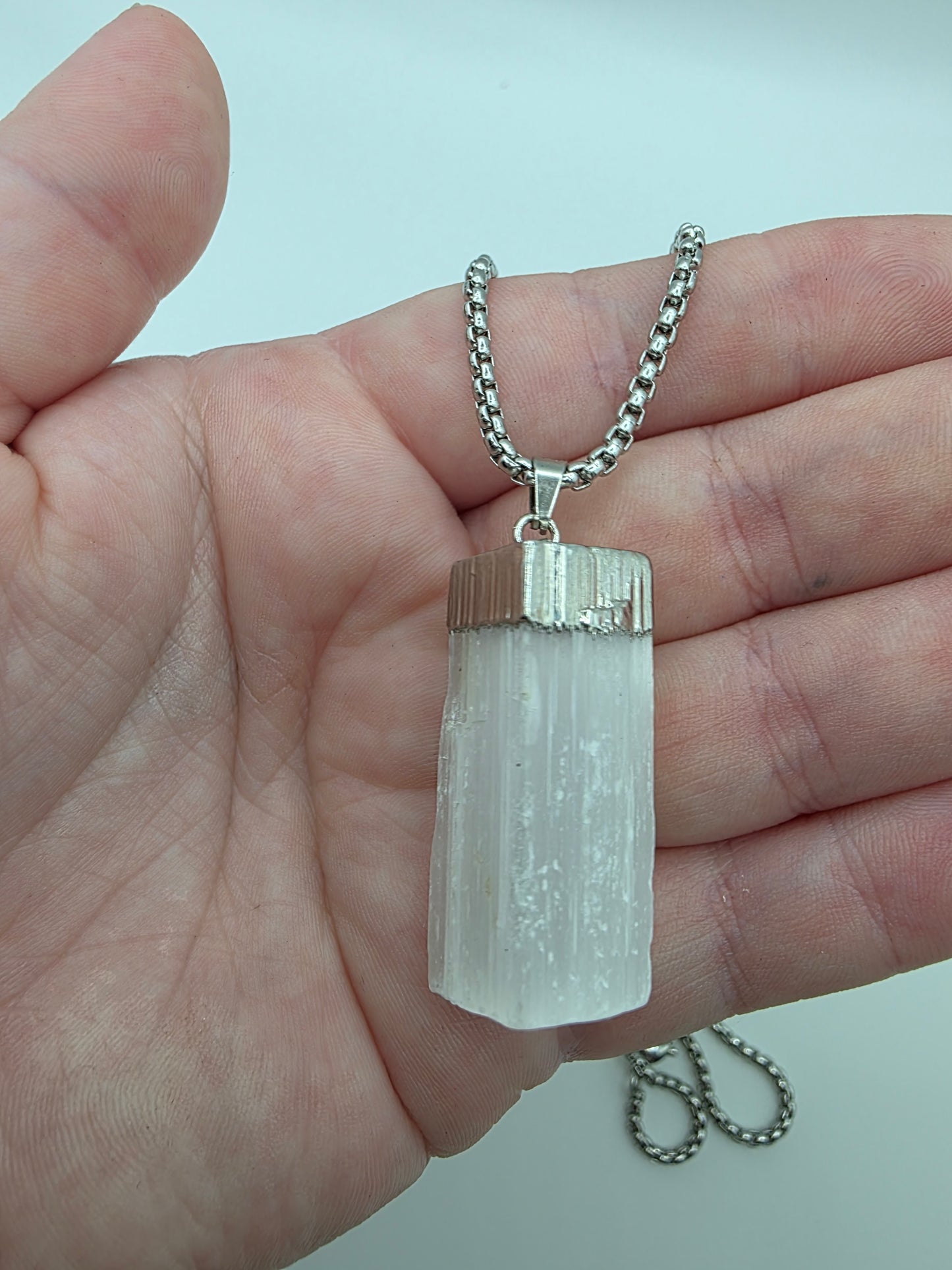 Selenite Necklace (Silver Chain) – Cleansing & Inner Peace