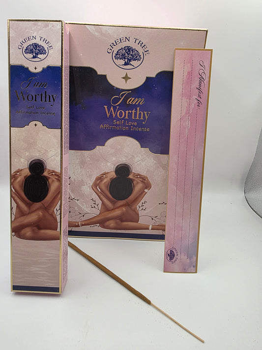 Green Tree – I Am Worthy Affirmation Incense (Self-Love)