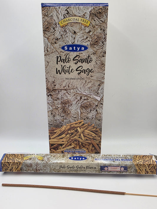 Satya Palo Santo & White Sage Incense Sticks – 15g Box