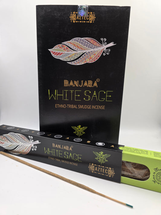 Banjara White Sage Ethno-Tribal Smudge Incense – 15g Box