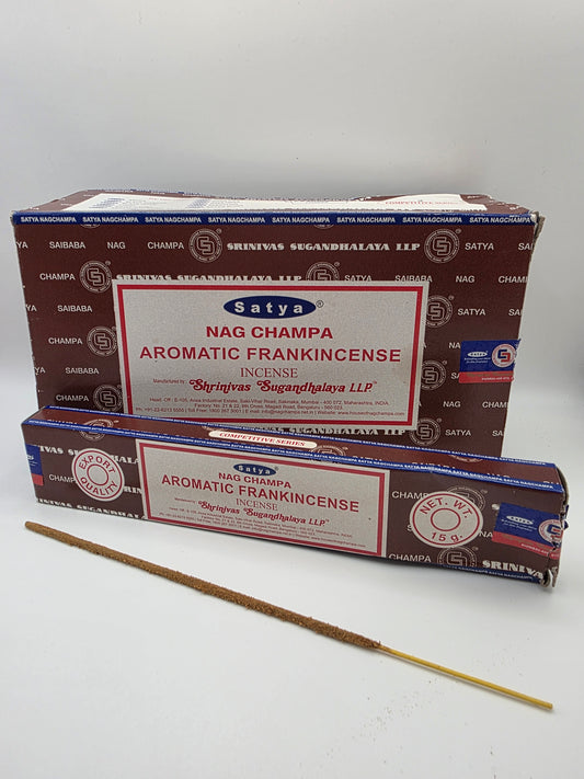 Satya Nag Champa Aromatic Frankincense Incense Sticks – 15g Box