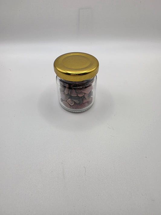 Rhodonite Crystal Chip Jar – 115–150g