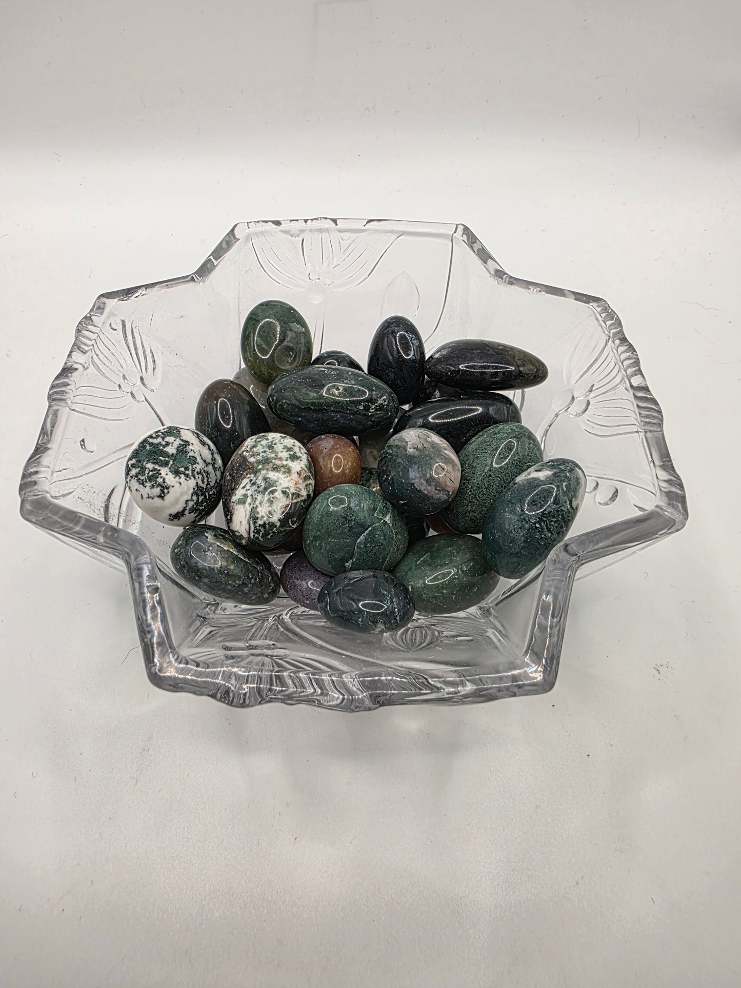 Moss Agate Tumbles – $3 Each or 4 for $10 (Use Code: 4FOR10)