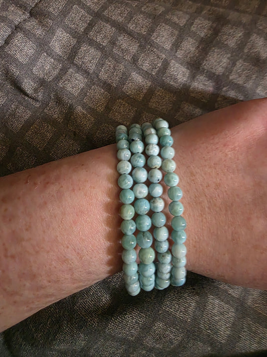 High-Grade Larimar Bracelet – 6mm