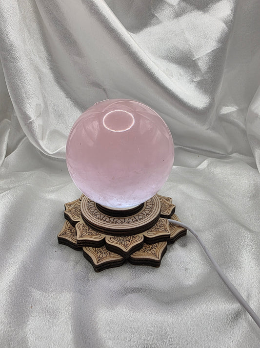 Lotus Crystal Light Base – LED Display Stand | Perfect for Spheres (Sphere Not Included)