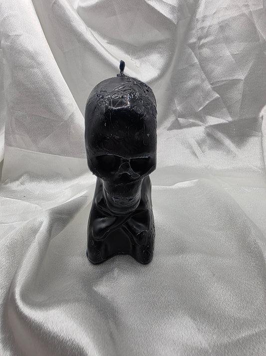 Skull & Crossbones Ritual Candle – Black or White | Protection • Banishing • Power
