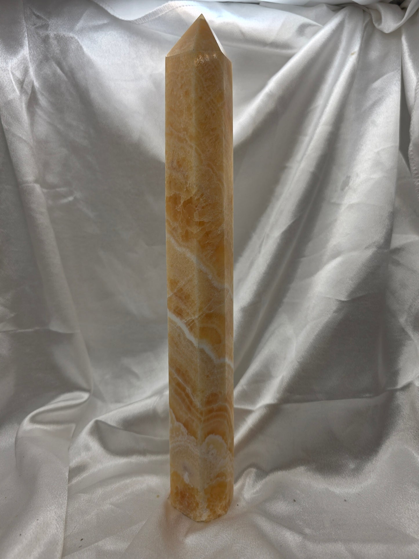 Orange Calcite Statement Tower – 31.5CM • Aura Boosting Beauty