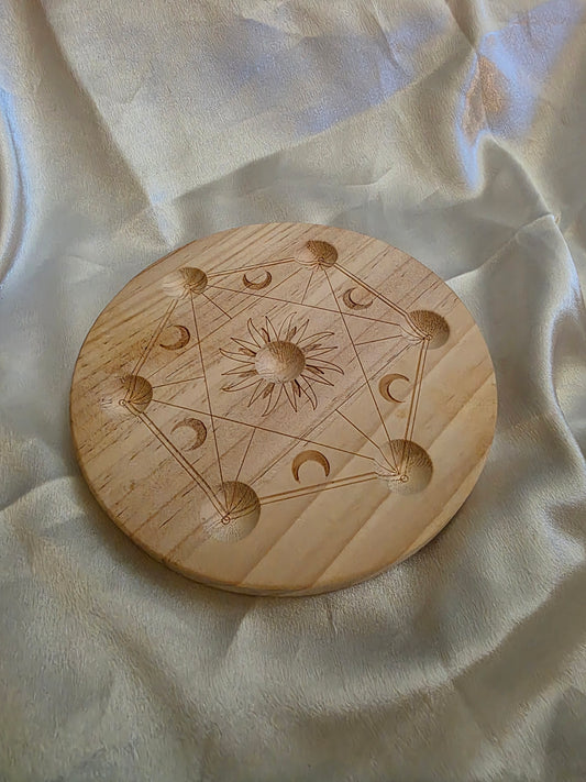 Celestial & Zodiac 7-Hole Wooden Sphere Holders