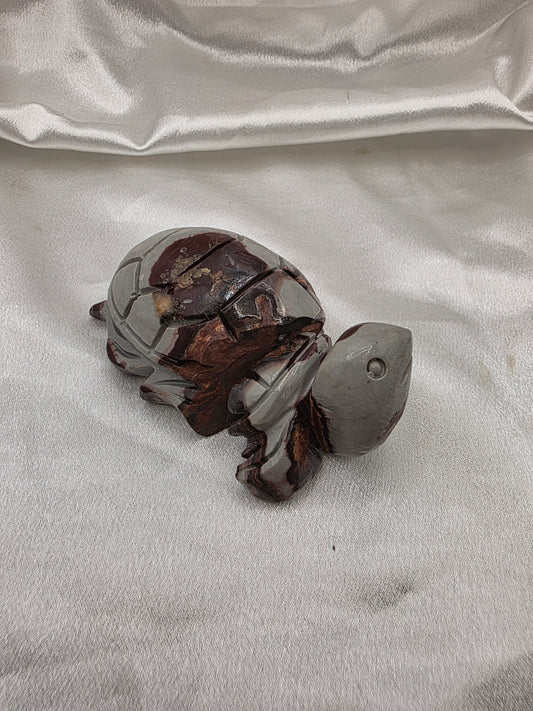Picture Jasper Turtle Carving – 9.5cm (Perfectly Imperfect & Heavily Discounted)