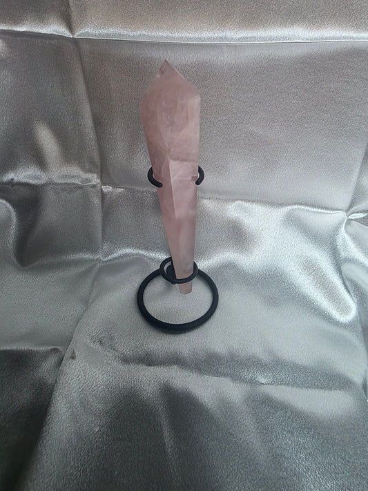 Rose Quartz Wand on Stand – 180g | 17cm