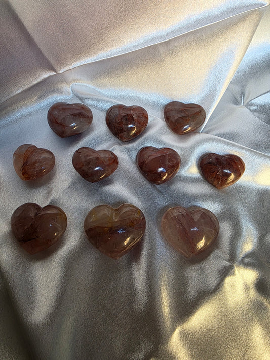 Fire Quartz Heart – Approx. 40–60g | 4–5cm