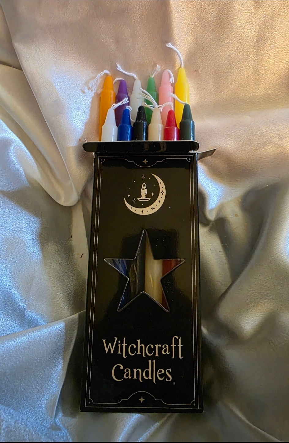 Witchcraft Ritual Candle Set – 12 Coloured Spell Candles for Magic, Altar & Manifestation