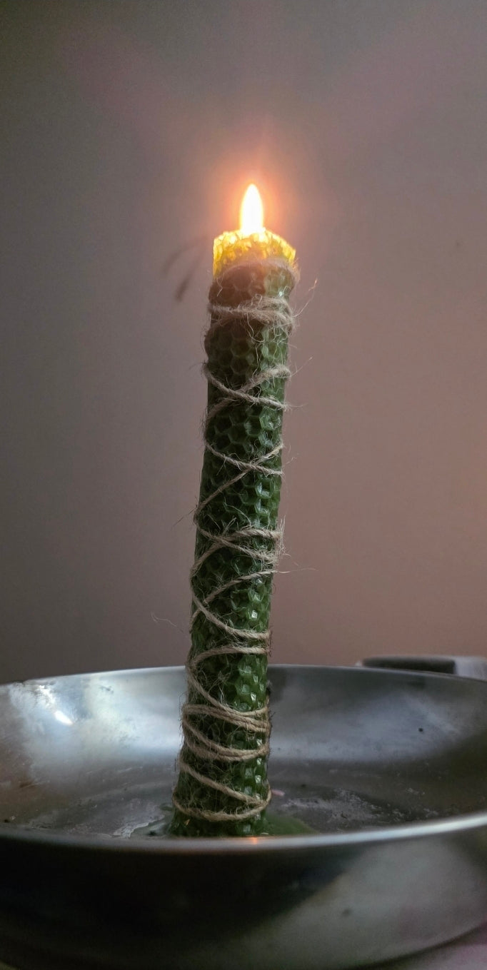 Handmade Beeswax Intention Spell Candle – Custom Ritual Candle (Made to Order)
