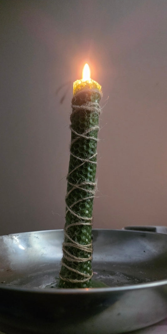 Handmade Beeswax Intention Spell Candle – Custom Ritual Candle (Made to Order)